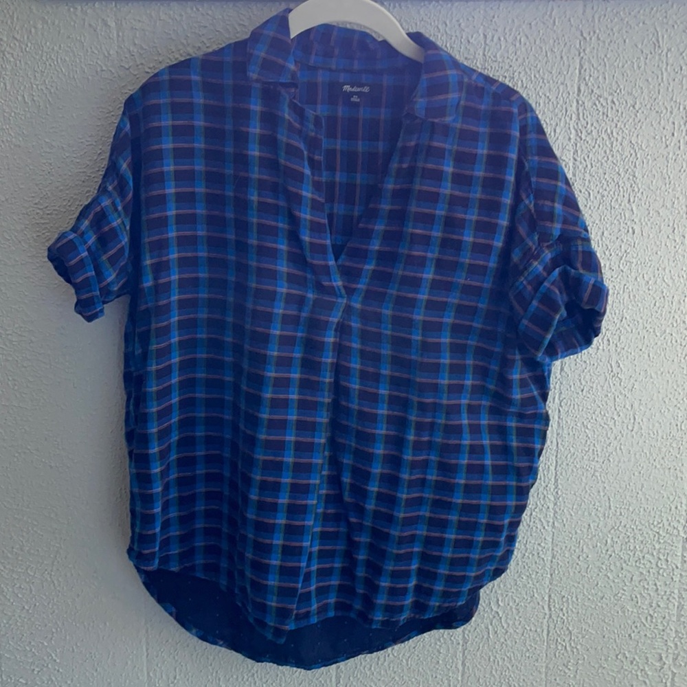 Madewell Popover Shirt in Plaid Sz XS